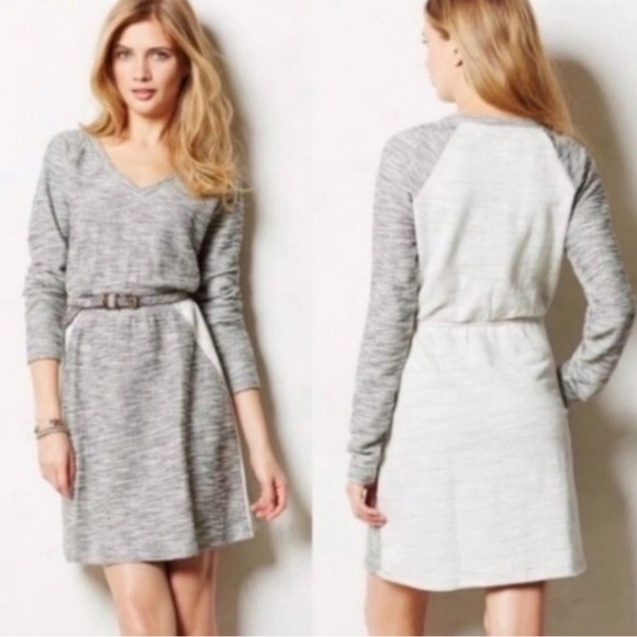 Anthropologie Dresses & Skirts - Anthropologie Saturday/Sunday Gael Heathered Gray Long Sleeve Sweater Dress